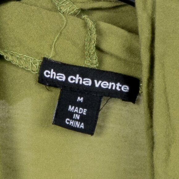 Cha Cha Vente Cardigan Sweater M Womens Green Waterfall Rayon Stretch Open - Picture 4 of 6